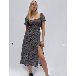ELAO VERONA CREPE MIDI SMOCK DRESS